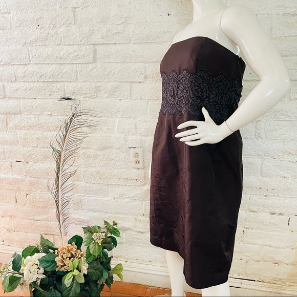 ann Taylor dress brown strapless size 10 - Picture 4 of 11